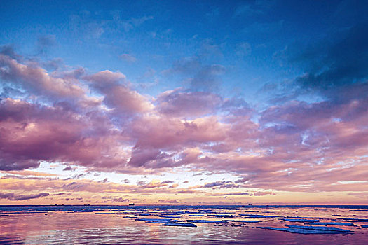 冬天,海边风景,漂浮,冰,海水,彩色,阴天,反射,海湾,芬兰,俄罗斯