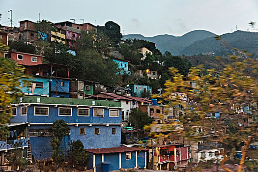 村镇,贫民窟,加拉加斯,山坡,委内瑞拉,大幅,尺寸