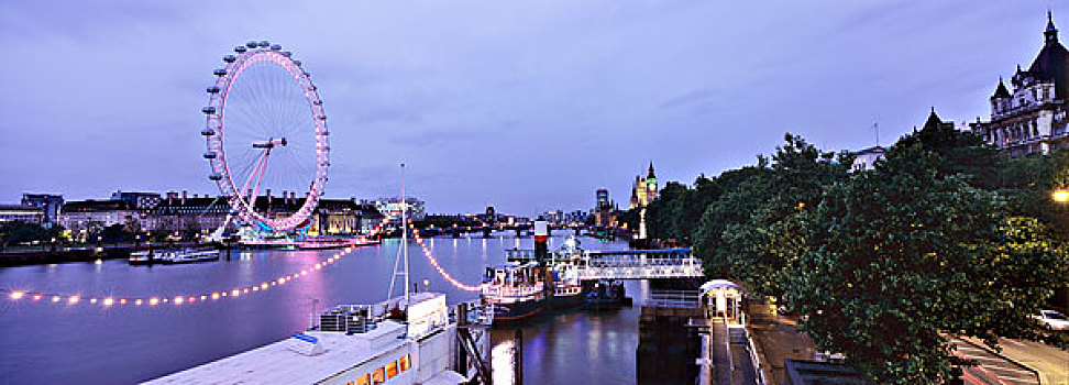 伦敦,天际线,风景,桥,英格兰,英国