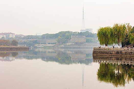 荆州护城河景色