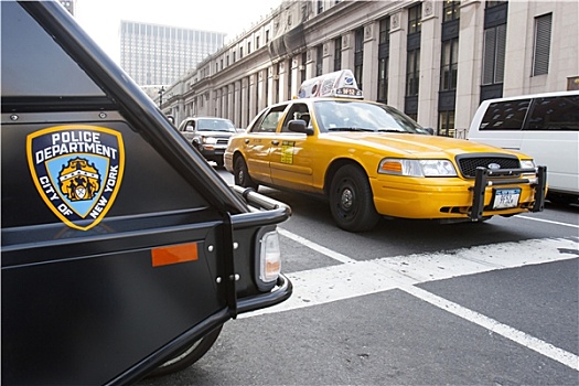黄色出租车,交通工具,曼哈顿