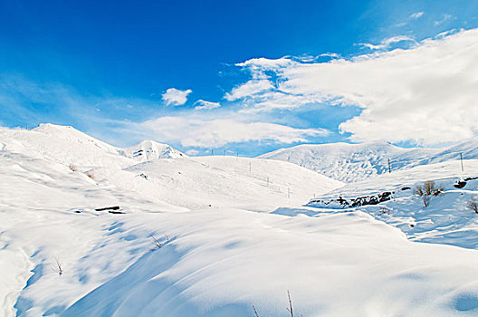 雪,山,鲜明,冬天,白天