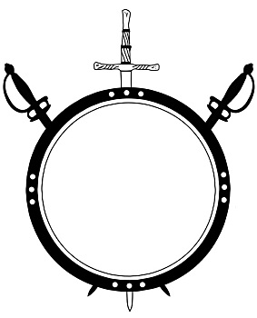 隔绝,16世纪,圆,盾,交叉,剑