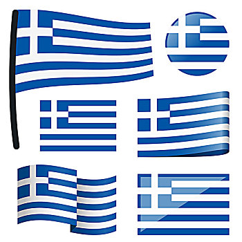 收集,旗帜,希腊