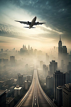 民航,飞机,城市,商务,飞机窗户,飞机视角