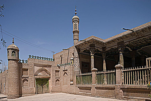 清真寺,墓地,喀什葛尔,新疆,维吾尔,地区,丝绸之路,中国