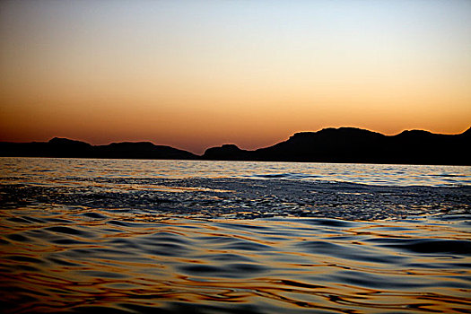 日落,岬角,半岛,福尔斯湾,南非