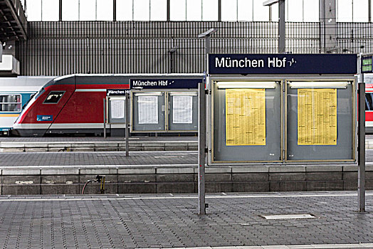 到达,离开,日程,慕尼黑,中央车站