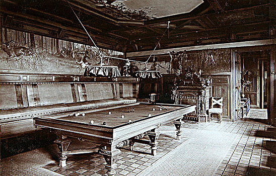 台球,房间,皇宫,比亚沃维耶扎,树林,俄罗斯,迟,19世纪
