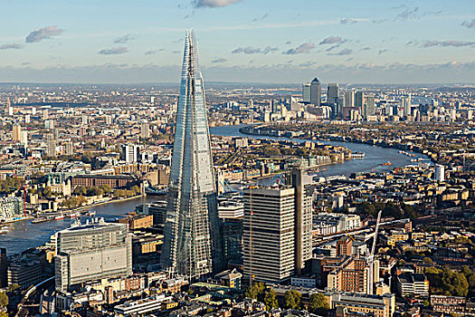 航拍,伦敦,首都,碎片,风景,摩天大楼,建筑,靠近,泰晤士河,城市天际线