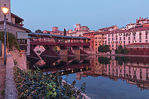 古桥,河,格拉巴酒,省,维琴察,威尼托,地区,意大利