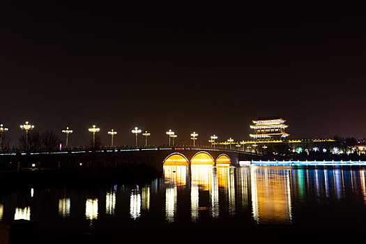 聊城北门水桥夜景