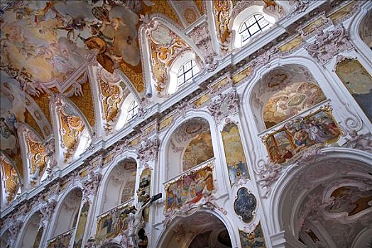 装饰,墙壁,天花板,大教堂,巴伐利亚,德国