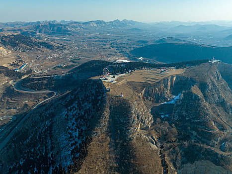 航拍鲁中川藏线青州牛角岭盘山公路