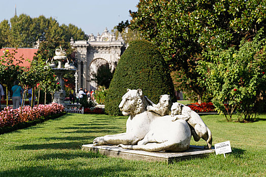 石头,雌狮,幼兽,花园,朵尔玛巴切皇宫,宫殿,伊斯坦布尔,欧洲,省,土耳其