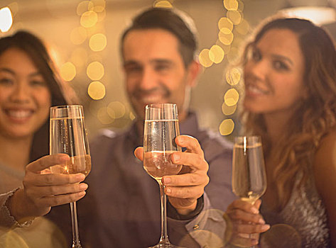 頭像,朋友,祝酒,香檳酒杯