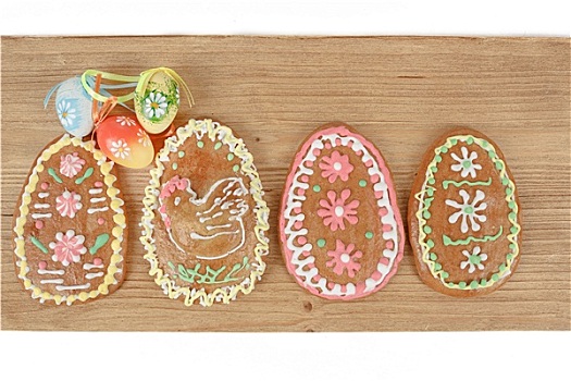 复活节,姜,面包,涂绘,蛋