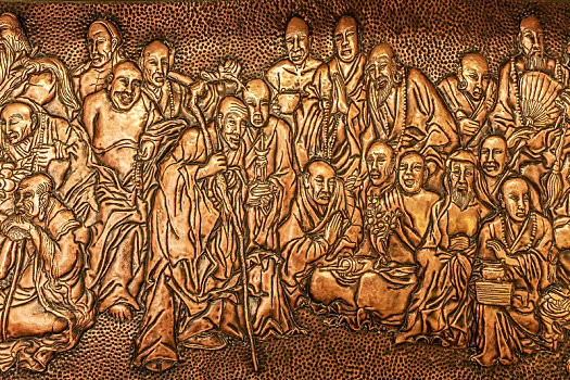 山东兖州兴隆文化园内佛教故事铜浮雕