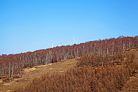 山坡山的风力发电站