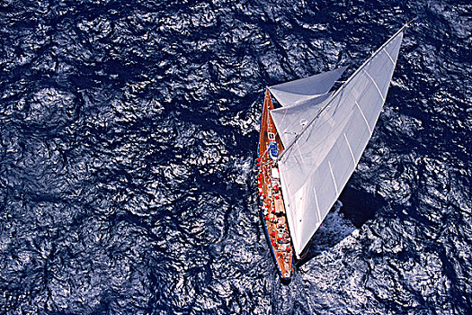 航拍,直升飞机,比赛,海岸,安提瓜岛,2001年,经典,游艇,赛舟会