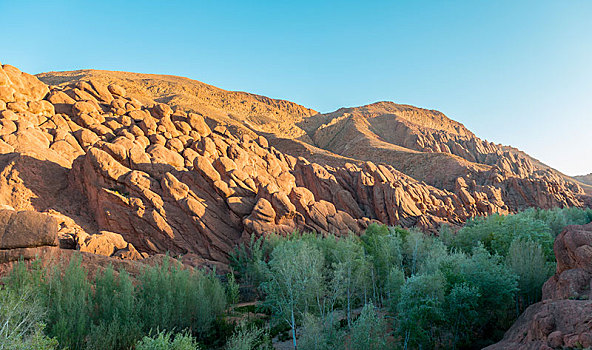 红岩,达德斯谷,峡谷,摩洛哥,非洲