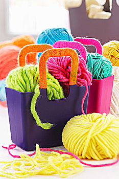球,浅色,毛织品,紫色,塑料袋