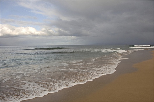 波浪,海滩