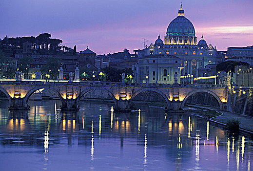 意大利,罗马,晚间,梵蒂冈