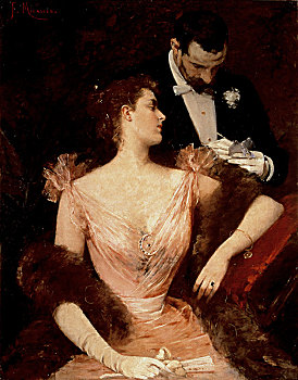 邀请,华尔兹,1894年,油画