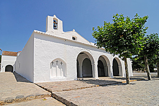 教堂,卡洛斯,伊比萨岛,巴拉里奇岛,西班牙,欧洲