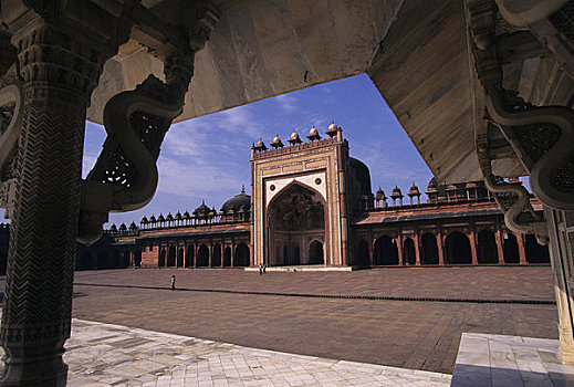 印度,靠近,胜利宫,古老,清真寺