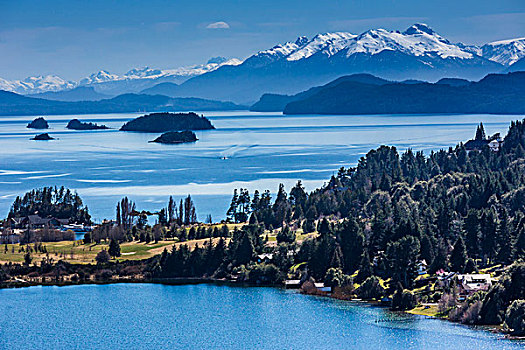 景色,俯视,巴里洛切,山,纳韦尔瓦皮,国家公园,阿根廷