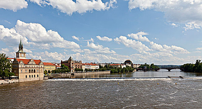 风景,桥,伏尔塔瓦河,河,斯美塔那,博物馆,左边,联合国教科文组织,世界,文化,文化遗产,布拉格,捷克共和国,欧洲