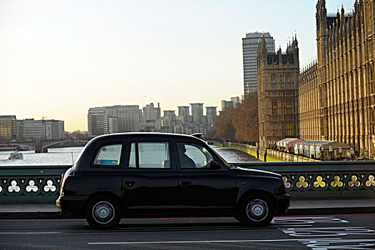 出租车,靠近,房子,伦敦,英格兰,英国