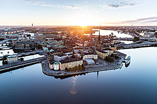 航拍,骑士岛,斯德哥尔摩,瑞典