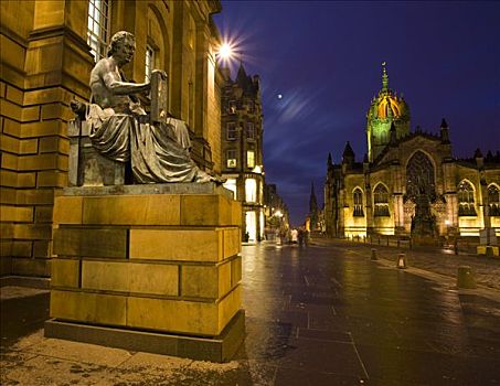 雕塑,皇家大道,爱丁堡,苏格兰
