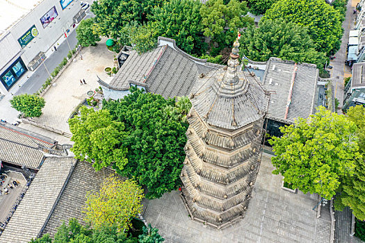 航拍福建福州乌山历史风貌区乌塔公园石塔寺