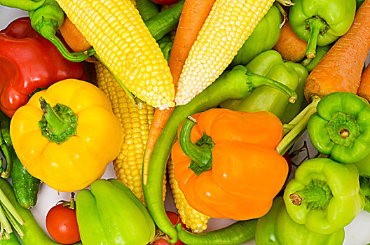 多样,彩色,蔬菜,市场