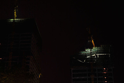 高楼,施工,夜景