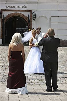 婚礼,正面,历史名城,中心,考纳斯,立陶宛,波罗的海国家,欧洲