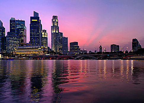 新加坡,中央商务区,黄昏