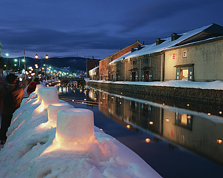 雪,亮光,小路