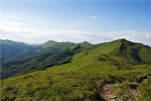 喀尔巴阡山脉,波兰,绿色,山