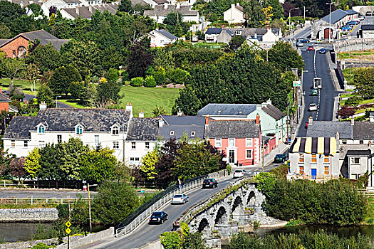 公路桥,俯视,河,基尔肯尼,基尔肯尼郡,爱尔兰