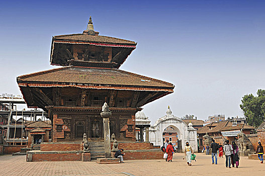 尼泊尔,巴克塔普尔,庙宇,伦敦西区,杜巴广场