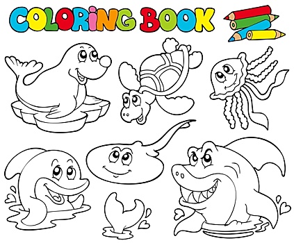 上色画册,海洋动物