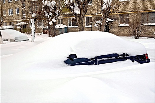 汽车,掩埋,雪中