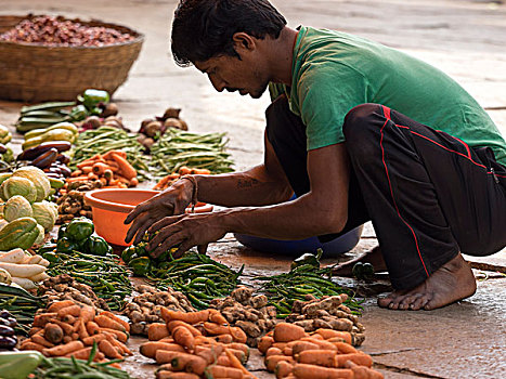 摊贩,蔬菜,迈索尔,印度