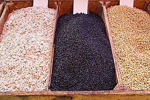 北美,墨西哥,瓜纳华托州,圣米格尔,展示,种子,豆,星期二,市场