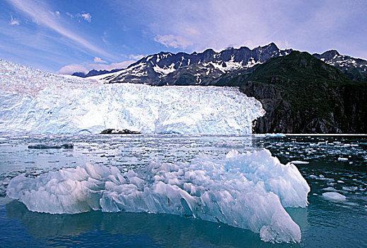 阿拉斯加,奇奈峡湾国家公园,冰山,过去,冰河